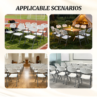 Chaises pliantes en plastique blanc en gros, portables pour réunions, fêtes, chambre, école, parc, villa, atelier, directement de l'usine