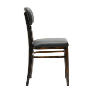 JP Marco de cuero antiguo en acabado de madera Silla Bist Silla de comedor de cuero de imitación para restaurante - Product Image 4