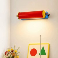Applique murale LED postmoderne Memphis avec abat-jour en métal, cadre en fer, 3 CCT, variateur 3 niveaux, câblage fixe, pour chambre à coucher, bureau, chambre d'enfant