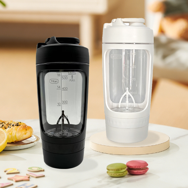 Premium Tritan Electric Protein Shaker Bottle USB Rechargeable Automatic Mixer Blender Cup BPA Free Lockable Gym Sports Bottle