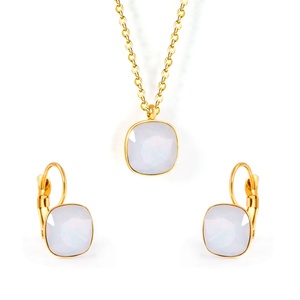 Conjunto de Joyería de Circonio para Mujer, Acero Inoxidable con Recubrimiento de Oro, Collar y Aretes con Circonitas - Product Image 5