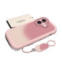 Coque souple rose dégradé tie-dye, motif dessin animé mignon pour iPhone 12 13 14 15 16 17