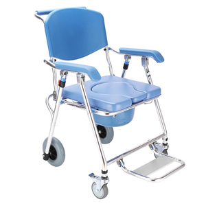 <span class=keywords><strong>Chaise</strong></span> <span class=keywords><strong>de</strong></span> toilette pliable en acier inoxydable avec roues - Product Image 5