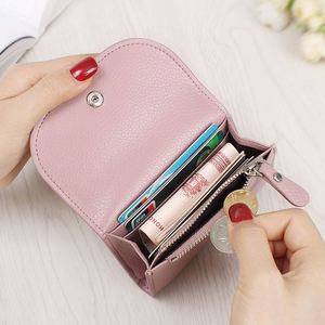 Small Leather Zipper Credit Coin Purse <b>Wallet</b> for Women Embossed Logo Red Mini <b>Card</b> <b>Holder</b> - Product Image 1