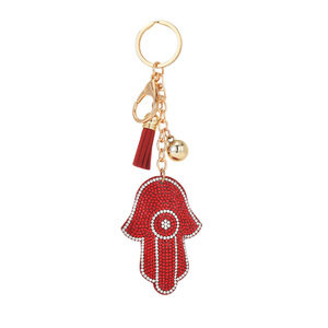Portachiavi con Ciondolo a Moschettone a Forma di Mano di Fatima Turca Portafortuna, Occhio di Allah in Cristallo, Albero della Vita, Smalto Blu, Leggero, 3D, alla Moda - Product Image 6