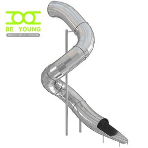 Set de Toboganes Grandes para Piscina y Jardín, de Metal, para Exteriores, de 7 y 8 Pies, en Espiral, con Tubo Transparente Blanco y Acero Inoxidable - Product Image 2