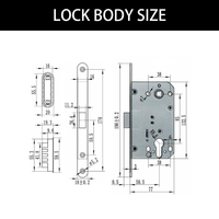 Serrure magnétique silencieuse BBDHOME Security Room pour porte en bois, modèle 8550, nickel satiné