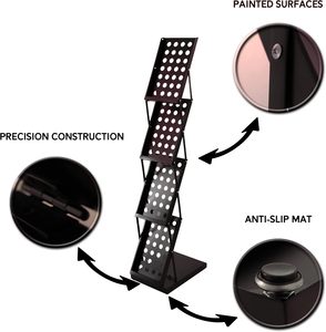 แคตตาล็อกวรรณกรรม ชั้นวางโชว์สินค้า ขนาด A4 ชั้นวางแคตตาล็อกนิตยสารโลหะแบบพกพา <span class=keywords><strong>พับ</strong></span>ได้ ชั้นวางโบรชัวร์กันน้ำ - Product Image 5