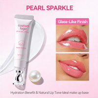 Sérum hydratant pour les lèvres avec logo personnalisé, brillance effet verre, huile repulpante pour les lèvres avec applicateur métallique rafraîchissant pour le maquillage quotidien