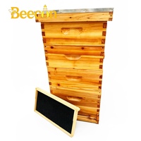 4-lagiger kompletter Langstroth-Bienenstock mit 10 Rahmen, 8 Waben, wachsbeschichtetem Holz, komplettes Set, Bienenstock-Starter-Kit