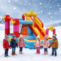 Château gonflable personnalisé en tissu Oxford avec double toboggan, château de saut pour enfants, parc de jeux gonflable d'extérieur