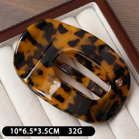 DONGDONG Pince à cheveux plate personnalisée avec logo, accessoires capillaires effet écaille de tortue, pince à griffes sans bosse, pinces à griffes en acétate pour cheveux épais