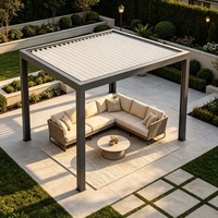Pergola électrique de haute qualité avec stores enrouleurs, en aluminium, imperméable, facile à installer, idéale pour les espaces de vie extérieurs.