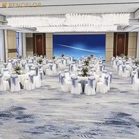 Salle de banquet imprimée en 3D utilisée à l'intérieur Tapis Axminster Lobby Tapis d'hôtel 5 étoiles mur à mur