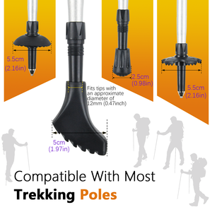Скандинавская походная трость, сменная подставка для ножек, подходит для всех стандартных деталей, походная трость, резиновые наконечники для трекинга - Product Image 2