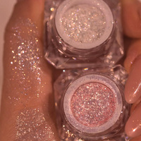 Fard à paupières pailleté métallique brillant, effet satiné arc-en-ciel rose, pour le maquillage du visage