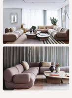 Canapé modulaire trois places de style Wabi-Sabi rétro, design danois, avec accoudoirs, mobilier de salon compact pour hôtels, en tissu