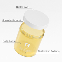 Pot en plastique de 100g-500g avec couvercle à vis, emballage cosmétique, crème pour le visage, crème pour les mains, masque facial, pot vide, impression sérigraphique personnalisée