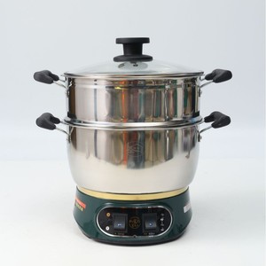 <b>Electric</b> <b>Steamer</b> 24 Cm Single Layer Thickened Stainless Steel With Tempered Glass Lid For Home Use - Product Image 1