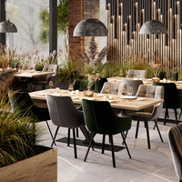 Mobilier de restaurant commercial de luxe JEILI, chaises en cuir et ensembles de tables rectangulaires pour hôtels, cafés, projets d'aménagement hôtelier