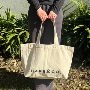 Sac fourre-tout en toile de coton personnalisé avec logo pour femme, grande capacité, pour <span class=keywords><strong>week</strong></span>-<span class=keywords><strong>end</strong></span>, fête, plage - Product Image 6