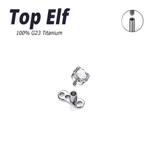 G23 ASTM F136 Toit d'ancrage cutané en titane 16G avec base en pierre CZ Anneaux microdermiques Bijoux de piercing corporel - Product Image 2