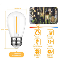 Ampoule LED à filament S14 1W avec capteur, base E26, en plastique incassable, pour guirlande lumineuse - Vente en gros usine