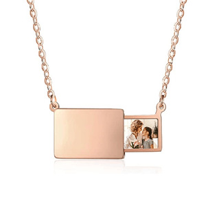 Colar de Aço Titânio com Pingente de Câmera e Envelope para Fotos, Banhado a Ouro Real, Unissex, para Casais, Presente de Aniversário - Product Image 6