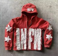 Sweat à capuche homme personnalisé Salati Hoddies fabricant de vêtements Épais surdimensionné Écusson de broderie Zip up Stone Acid Wash Vestes à capuche