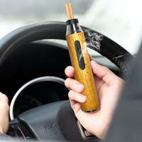 Cenicero portátil de lujo de madera para coche, antical y antipolvo, soporte para cigarrillos para fumar en el automóvil