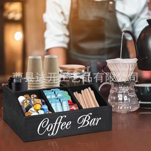 Caja de almacenamiento de cápsulas de café de madera con compartimentos para organizador de escritorio de barra de café, gran capacidad - Product Image 5