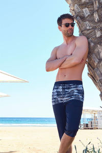 Short <span class=keywords><strong>de</strong></span> plage imprimé patchwork pour hommes, longueur genou, sport, course à pied, surf, natation, shorts <span class=keywords><strong>de</strong></span> plage pour hommes musulmans islamiques - Product Image 4