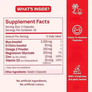 Pabrik grosir suplemen Herbal d-chiro kapsul Vitamin wanita hormon Inositol kapsul Multivitamin untuk dewasa - Product Image 4