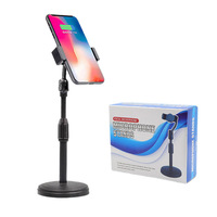 Support de téléphone de bureau multifonctionnel rétractable et réglable en hauteur en ABS pour diffusion en direct