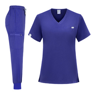 Women's Short Sleeve Nurse Uniform Scrubs Split Set Moisture Wicking For Clinic Pharmacy Pet Hospital Doctor Nurses - Product Image 4