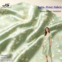 Tissu satiné en polyester imprimé numérique personnalisé, sans MOQ, pour robes, fabriqué à Shaoxing