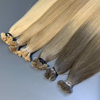 Extensions de cheveux humains Remy, kératine, pointe plate, extension de cheveux humains, Fusion naturelle, cuticule vierge, alignée, russe, F, vente en gros