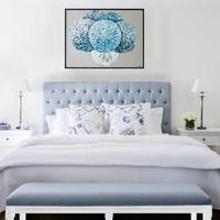 Hotel-Schlafzimmermöbel Luxuriöses Retro Übergroßes Kopfteil Bett Stoffbezogenes Bett Kopfteil