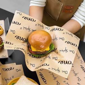 Papier d'emballage pour sandwichs de poulet frit, biodégradable, écologique, enduit de PE, résistant à la graisse, personnalisé - Product Image 3