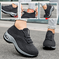 Chaussures de course et de marche classiques pour femmes, respirantes, avec coussin d'air, antidérapantes, légères, en tissu de coton, pour le printemps et l'automne