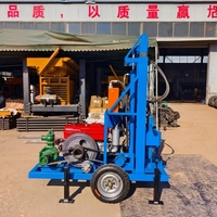 Foreuse hydraulique portable pour puits d'eau, 200 m, avec moteur diesel et trépan en alliage, équipement mobile pour l'Asie du Sud-Est