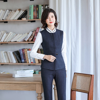Tenue professionnelle élégante pour femmes : gilet de caissière d'hôtel, combinaison de réception, robe élégante pour le bureau et les secteurs de l'hôtellerie