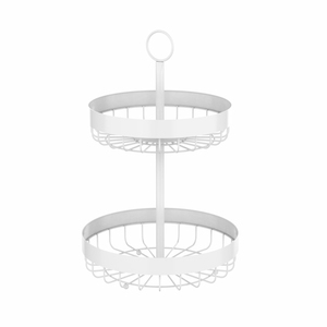 Fruit Basket Factory Price New Design Metal Wire 2 Layer 2 Tier Fruit Basket