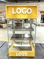 Lemari Pemanas Makanan Komersial, Display Kabinet Meja, Showcase Tart Telur, Pemanas Alas Listrik, Kapasitas 65L, Suhu 50-70C