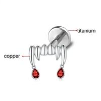 Anting Titanium F136 Hadiah Pernikahan Trendi Zirkon Model Gantung untuk Tulang Telinga, Anting Tindik Pipi, Perhiasan Tindik Tubuh
