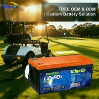 Batterie à décharge profonde haute performance 36V 100AH Grade A LiFePO4 pour voiturette de golf avec BMS intelligent RS485, borne M8, 6000 cycles, CE RoHS IP67, OEM ODM