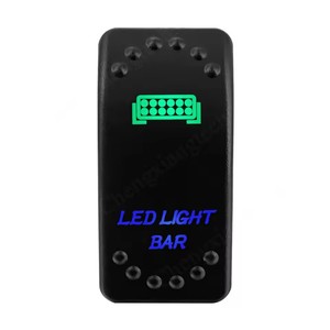 Interruptor Basculante Marino de 12V 20A con LED Verde y Azul, Interruptor de Coche SPST DPDT Impermeable de 24V para Jeep Wrangler <span class=keywords><strong>Cam</strong></span> <span class=keywords><strong>Am</strong></span> Polaris - Product Image 4