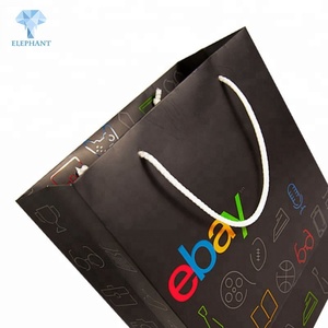 Custom High End New Design Portable With Handles <b>Black</b> Paper Bag - Product Image 5