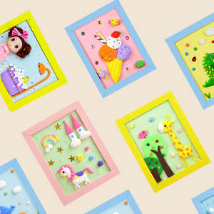 Cadres pour œuvres d'art d'enfants, dessins, loisirs créatifs, accessoires pour pâte à modeler et slime, cadre <span class=keywords><strong>photo</strong></span> DIY avec mignon éléphant en argile pour enfants - Product Image 6