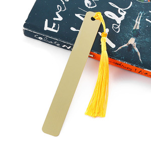 Marcapáginas Rectangular de Metal Dorado, Latón, Acero Inoxidable, Grabado, Personalizado con Logotipo de Empresa, Borla con Soporte - Product Image 3